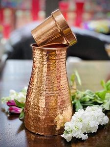 Minimal luxury copper water bottle sleek modern hydration bottle for office <b>desk</b> premium lifestyle product - Product Image 2