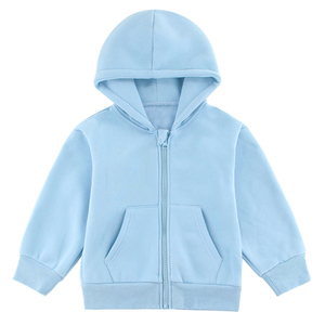 Sudadera con capucha y cremallera 100% algodón para niños pequeños, con bolsillos, uniforme escolar, sudadera deportiva para niños y niñas - Product Image 1