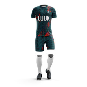Conjunto de Camiseta y Pantalones Cortos de Fútbol para Hombre, Sublimados, Transpirables, de Poliéster, Ajuste Atlético, para Todas las Temporadas, Uniformes, Venta al Por Mayor OEM ODM - Product Image 5