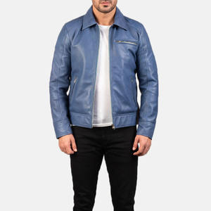 Blouson en cuir PU noir pour homme Crescent Wear, col rond, fermeture éclair, couleur unie, longueur normale, style anglais, écologique - Product Image 6