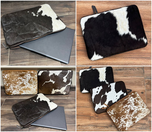 Funda para portátil con cremallera multifunción de cuero de vaca de primera calidad 2025, funda para portátil de cuero genuino personalizable de 15,6 "y funda protectora - Product Image 4