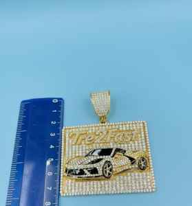 Pendentif de voiture personnalisé en moissanite, breloques de luxe hip-hop pour voiture de sport, pendentif en argent 925, pendentif personnalisé avec nom et initiales pour homme - Product Image 4