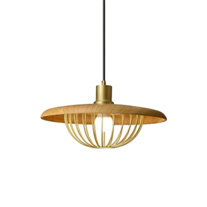 Mini lámpara colgante estilo rústico con detalles en negro mate y madera de granero, lámpara colgante con jaula de acero para isla de cocina, comedor, dormitorio - Product Image 1