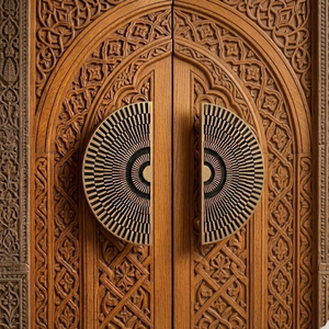 Poignée de porte architecturale moderne en laiton massif, style meridian arc, pour portes d'entrée de luxe d'hôtel - Product Image 4