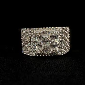 <b>Mens</b> Trendy Hip Hop Iced Out Yellow Gold with your Photos Full VS Lab Grown Diamond Hiphop Style <b>Ring</b> From Indian Manufacturer - Product Image 1