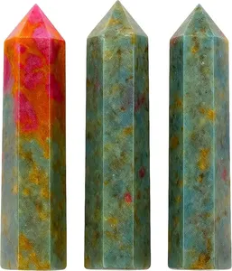 ALIZA AGATE EXPORTS - Piedras Preciosas Naturales de Rubí y Cianita, Punta Única Pulida, Color Azul Rojo, Cristal, Venta al por Mayor para Manualidades - Product Image 2
