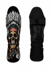 Protège-tibias de Muay Thai en cuir PU de haute qualité à 100 %, conception personnalisée, équipement de protection pour la boxe, le MMA, le kickboxing, l'entraînement et le sparring - Product Image 3