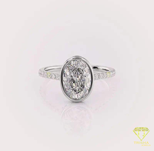 แหวนเพชรทรงวงรีหรูหรา เงินแท้ 925 สำหรับงานแต่งงานและงานหมั้น - Product Image 4