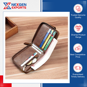 Cartera de Hombre Corta de Cuero PU Vintage de Lujo con Cierre de Cremallera, Color y Diseño Personalizables para Compradores al por Mayor - Product Image 4