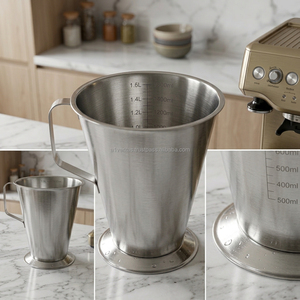 Verseuse graduée en acier inoxydable A-1 VERITAS 1,5 L avec bec verseur pour laboratoire et cuisine - Product Image 6