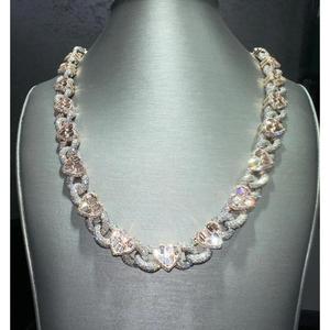 Fully Iced Out Cuban Link <b>Chain</b> with Baguette & Round Moissanite Diamonds for <b>Rappers</b> or Streetwear Use Available for Sale - Product Image 3