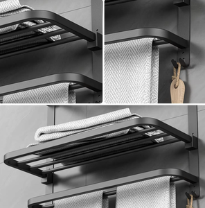 Collapsible Stainless Steel Wall Mount <b>Rack</b> Self Adhesive Foldable Bathroom <b>Shower</b> Shelf Adjustable <b>Storage</b> Organizer - Product Image 4