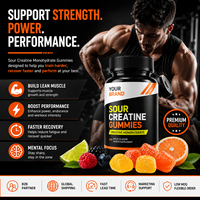 Gummies de créatine monohydrate à la saveur de baies aigres en marque privée pour les marques de fitness