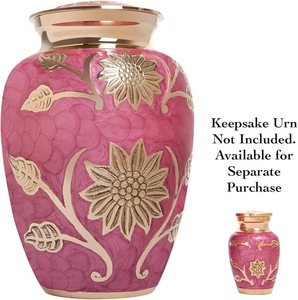 Wholesale Brass Handicraft <b>Memorial</b> Cremation Urn for Human Ashes Bohemian Design Durable Container Secure Lid for Funeral Homes - Product Image 1
