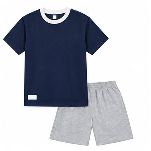 Ensemble décontracté 2 pièces pour garçons : T-shirt et short en tissu éponge doux et confortable, coupe décontractée à épaules tombantes, idéal pour la nuit - Product Image 5