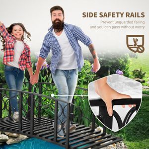 Ponte da Giardino ad Arco in Metallo da 6 Piedi, Capacità 660 Libbre Sponde di Sicurezza con Motivi a Vite e Facile Montaggio - Product Image 5