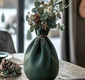 Jarrón ondulado abstracto color crema que muestra delicadas flores rosas. Belleza escultural moderna disponible a precios de mayorista. - Product Image 4