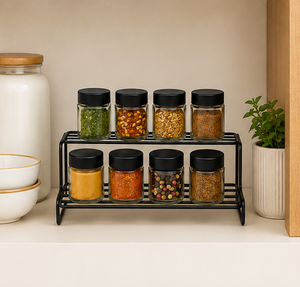 Étagère à épices en métal pour comptoir de cuisine et rangement de placard, support multifonctionnel pour pots à assaisonnements et masala - Product Image 4