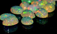 Gemas de Ópalo Natural Mehrajuddin, Corte Ovalado, Multicolor, Opalescente, 0.4-1.0 Quilates, para Joyería, 6x8mm