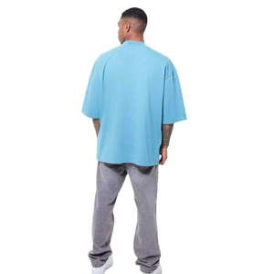 T-shirt Homme Oversize en Jersey 100% Coton Lourd de Haute Qualité, Personnalisé pour la Vente en Gros, Style Streetwear avec Épaules Tombantes et Motif 3D sur le Devant - Product Image 5