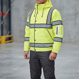 Reflective High Visibility ANSI Class 3 <b>Waterproof</b> Pullover Hoodie with Customized Logo for Sports Training Outdoor Use - Product Image 5