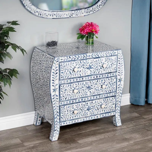 Premium Bone Inlay Accent Cabinet Black White Geometric Inlay Wooden Buffet <b>Sideboard</b> Luxury Home Furnishing - Product Image 1