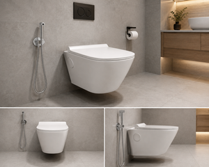 WC mural monobloc en céramique moderne, chasse d'eau Tornado, abattant à fermeture douce, écologique, design facile à nettoyer pour hôtels et appartements - Product Image 3