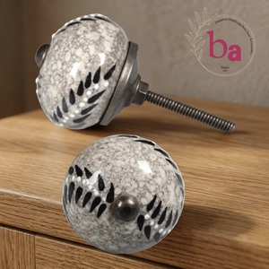 Ba <b>Ceramic</b> Round <b>Drawer</b> <b>Knob</b> Traditional Design Durable Furniture Handle Home Office Use - Product Image 1