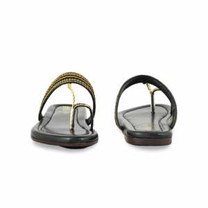 Negro Damas Casual Flat Chappal - Product Image 2