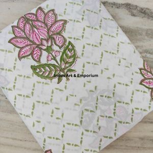 Tela de Algodón Cambray Estampada a Bloques 60x60, Tela de Algodón con Estampado Tradicional Jaipuri - Product Image 4