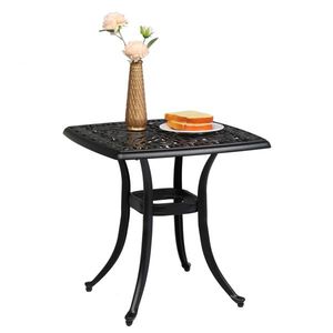 Tavolo Quadrato in Alluminio Pressofuso per Esterni, Coppia di Tavolini da Giardino o Bordo Piscina, Tavolo da Cocktail Resistente per Bar all'Aperto - Product Image 3
