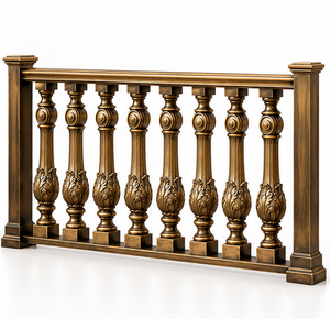 Rampe d'escalier en bronze à motifs de feuilles pour hôtels de luxe, villas, escaliers et projets d'aménagement intérieur haut de gamme - Product Image 2