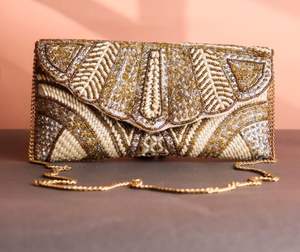 Sac bandoulière brodé de perles artisanales – Sac à main de luxe pour femme avec sangle réglable - Product Image 4