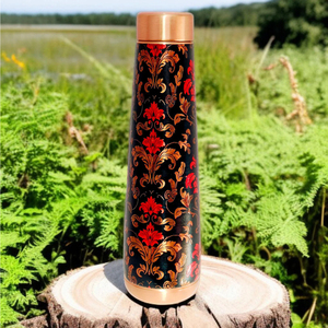 Botella de agua de cobre puro de 950 ml con diseño artesanal y adhesivo esmaltado, a prueba de fugas, con beneficios para la salud ayurvédica y para el cuidado de las articulaciones. - Product Image 6