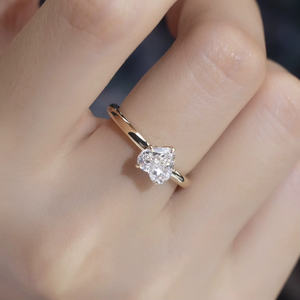Simple Heart Cut 1.03CT Lab grown Diamond Solid Gold Iced Out Diamond Ring Fashion Jewelry Custom Rings - Product Image 6
