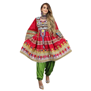 Robes afghanes Kuchi traditionnelles faites à la main pour femmes, couleur unie, légères et respirantes, prix de gros - Product Image 1