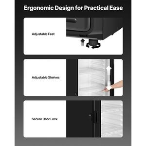 Frigorifero Espositore Commerciale con Porta in Vetro da 12.2 CU.FT, Refrigeratore per Bevande con Funzioni Freezer e Frigo - Product Image 6