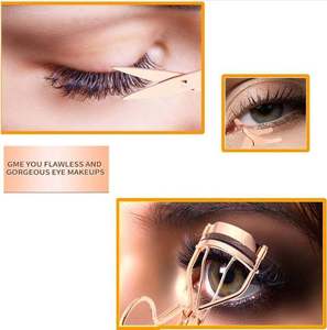 Ensemble de 5 outils applicateurs de cils, applicateur de faux cils, recourbe-cils et kit de coupe-cils en acier inoxydable rose gold - Product Image 5