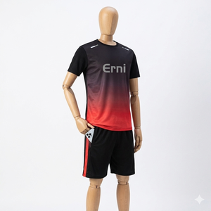 Conjunto Deportivo de 2 Piezas para Hombre, Verano, Algodón y Elastano, Secado Rápido, Camiseta de Manga Corta con Bolsillo y Pantalones Cortos, para Correr y Gimnasio - Product Image 5