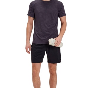 Camiseta Deportiva Informal de Manga Corta Raglán para Hombre, Color Sólido, Logotipo Frontal, 100% Algodón Transpirable - Product Image 2