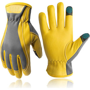 Gants de conducteur en cuir souple de qualité supérieure avec dos respirant en Spandex, coutures renforcées, compatibles écran tactile, pour le jardinage et le travail - Product Image 1