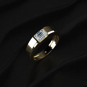 Bague Chevalière Homme Personnalisée en Diamant de Laboratoire Taille Émeraude, Bague de Mariage Solitaire de Luxe en Diamant, Joaillerie Fine en Or Certifiée IGI - Product Image 2