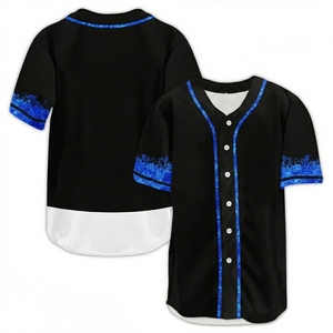 เสื้อเบสบอลผู้ชายแบบ OEM ติดกระดุม แขนสั้น สไตล์ฮิปสเตอร์ ฮิปฮอป ชุดกีฬา เสื้อเบสบอลแบบกำหนดเอง เสื้อเปล่า ขายส่ง - Product Image 5