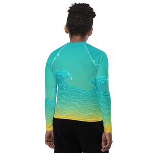Men's Long Sleeve Rash Guard: Blue <b>Coral</b> UPF 50+ Surf Shirt - Product Image 6