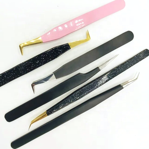 Ensemble de pinces à cils en acier inoxydable RMI, noir, rose, or, argent, anti-magnétiques, 10 mm, outils de précision pour extensions de cils - Product Image 3