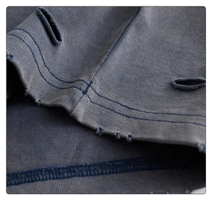 เสื้อยืดผู้ชาย OEM/ODM แบบดิสเทรส 100% ผ้าฝ้าย น้ำหนักเบา แขนสั้น สกรีนโลโก้ตามสั่ง สไตล์สตรีทแวร์ มีจำหน่าย - Product Image 5