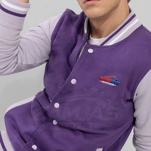 Blouson universitaire grande taille pour homme à col montant, idéal pour l'extérieur, en vente en gros - Product Image 5