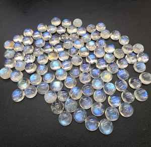 Pierre de lune arc-en-ciel naturelle, cabochon de qualité supérieure, pierres précieuses rondes calibrées pour la fabrication de bijoux, cristal de guérison - Product Image 2