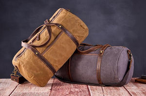 Bolsa de Viaje de Lona y Cuero al por Mayor, Gran Capacidad, Impermeable, Bolsa de Fin de Semana, LCTB-0007 - Product Image 6