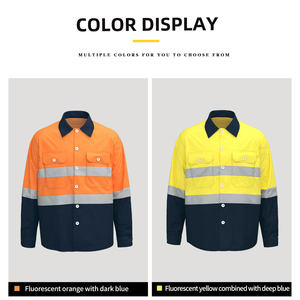Chemises de travail de sécurité à manches courtes avec logo personnalisé, 100% coton, vente en gros, prix d'usine, chemises de travail de sécurité pour hommes - Product Image 3